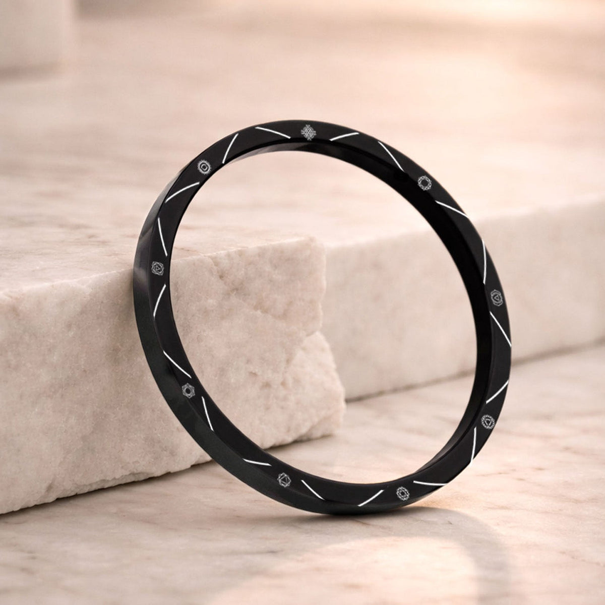 9 Chakra MicroCarved Thick Round Kada