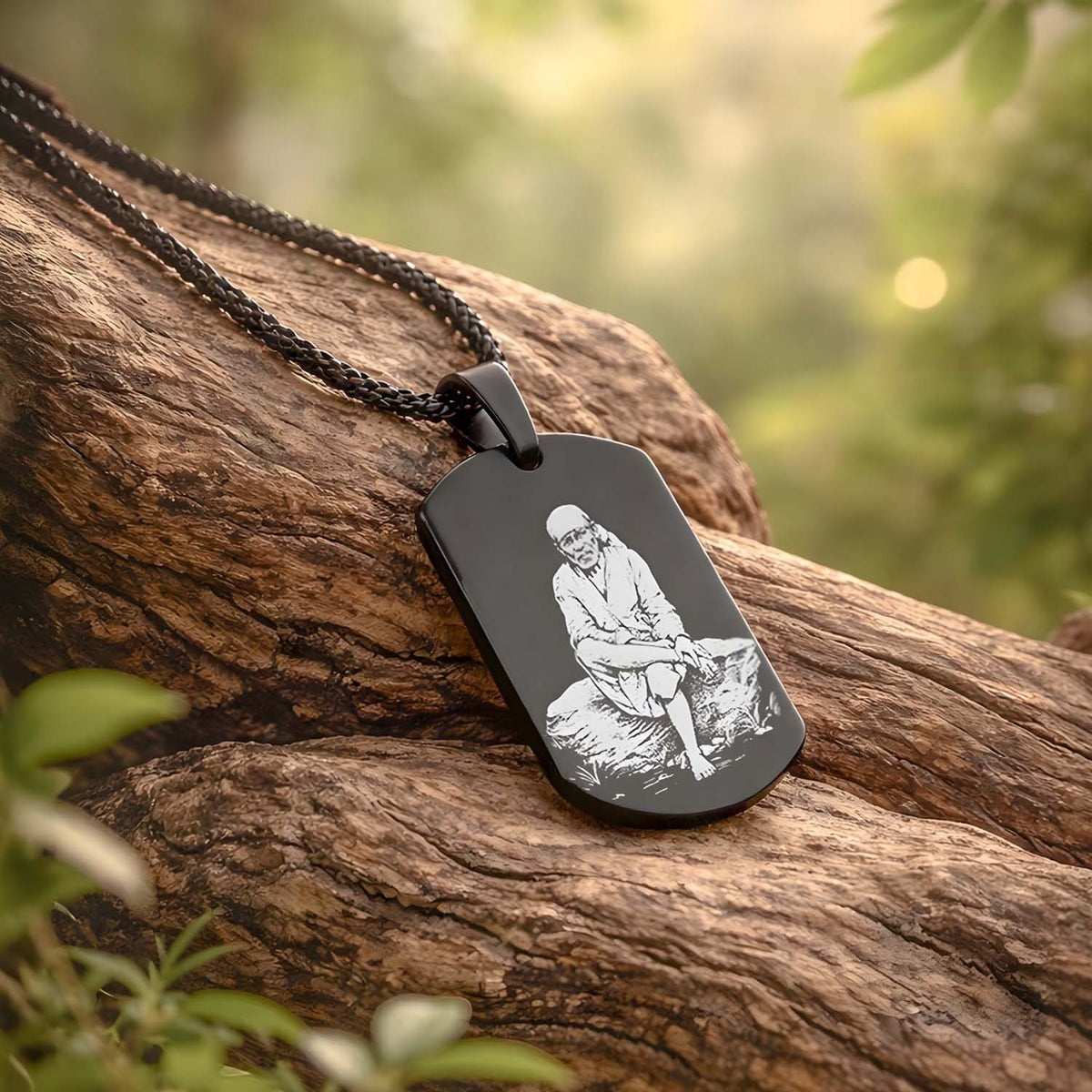 Divine Sai Baba Godform Tag Necklace