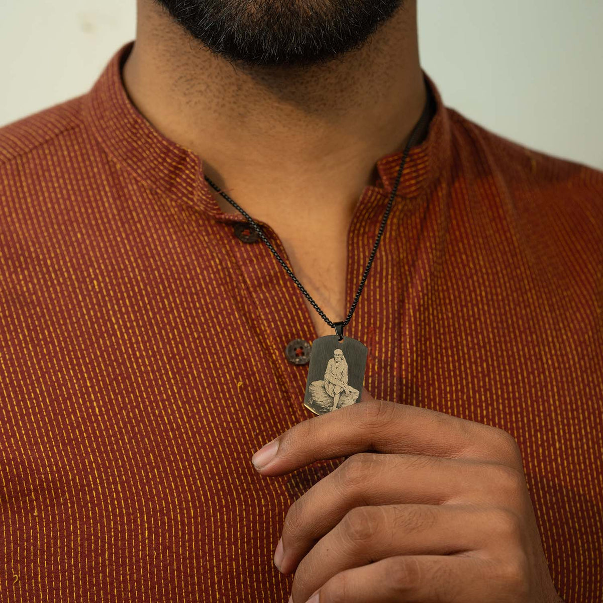 Divine Sai Baba Godform Tag Necklace