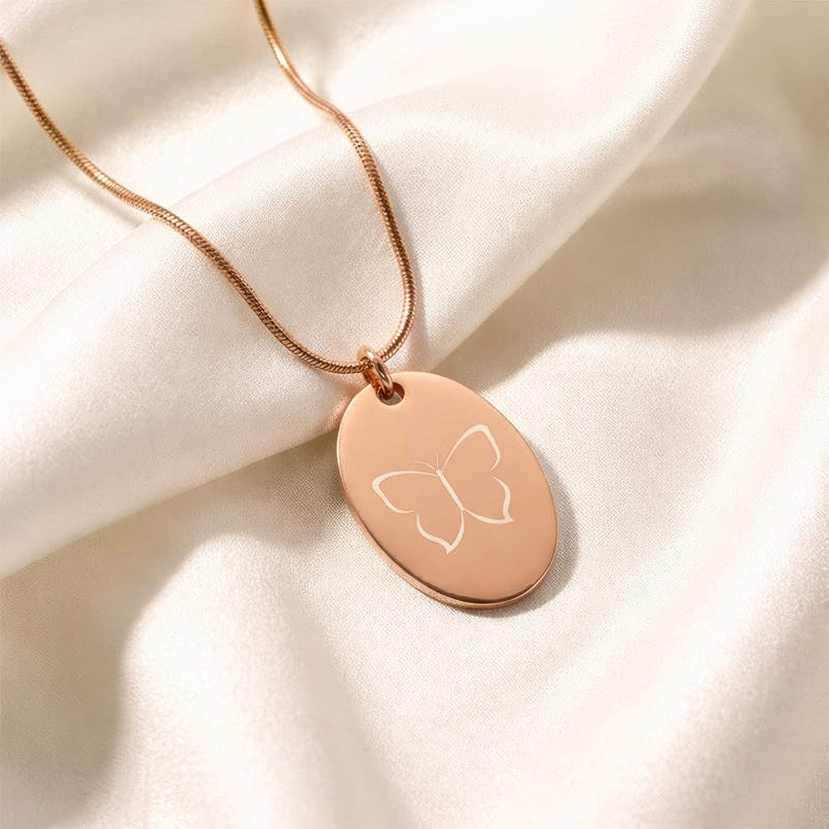 Butterfly Oval Necklace