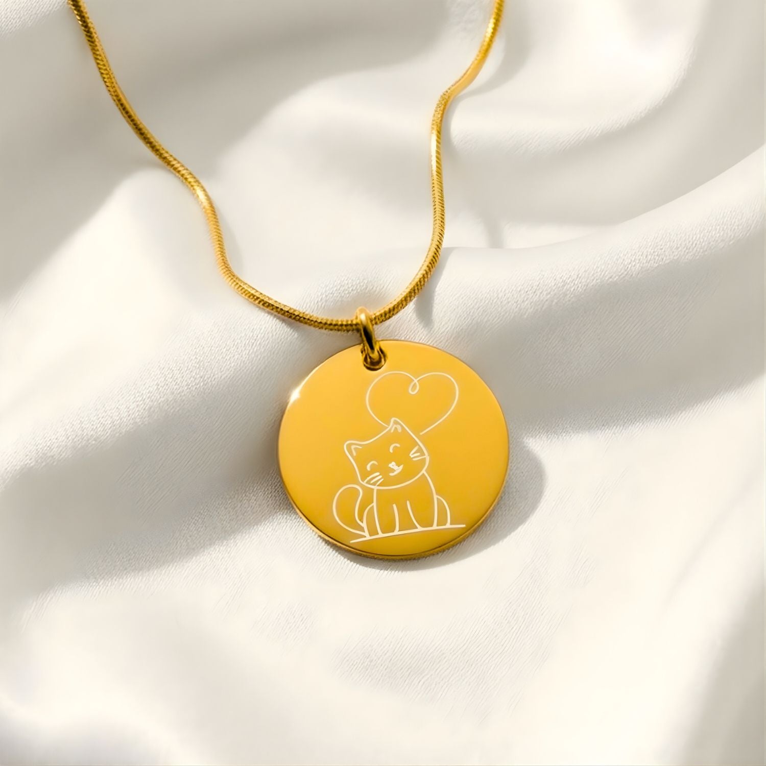 Cute Cat Circle Necklace