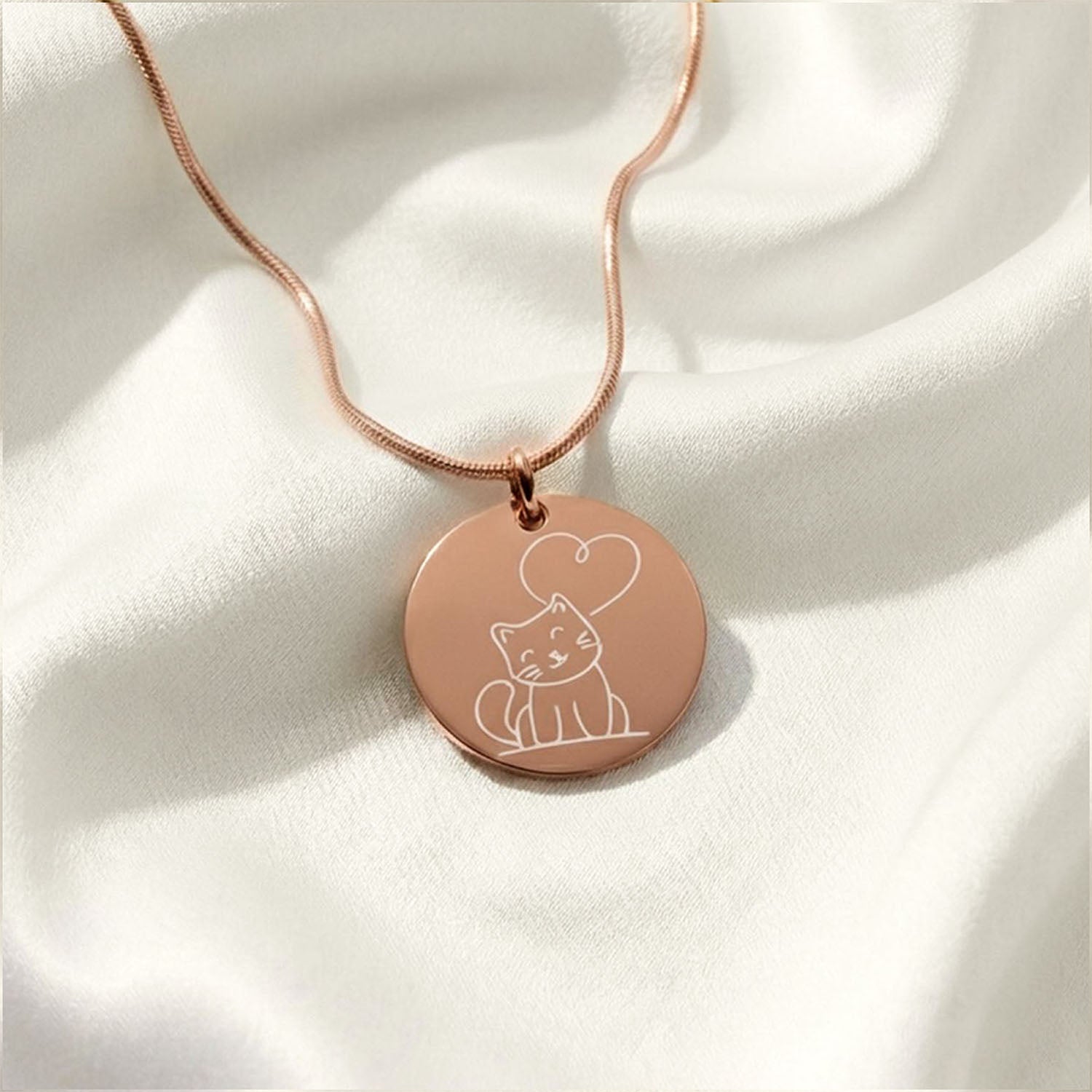 Cute Cat Circle Necklace