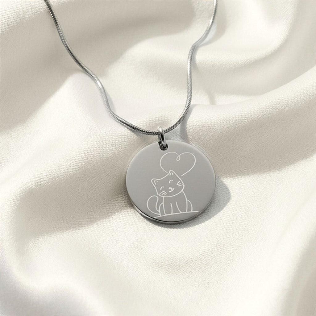 Cute Cat Circle Necklace