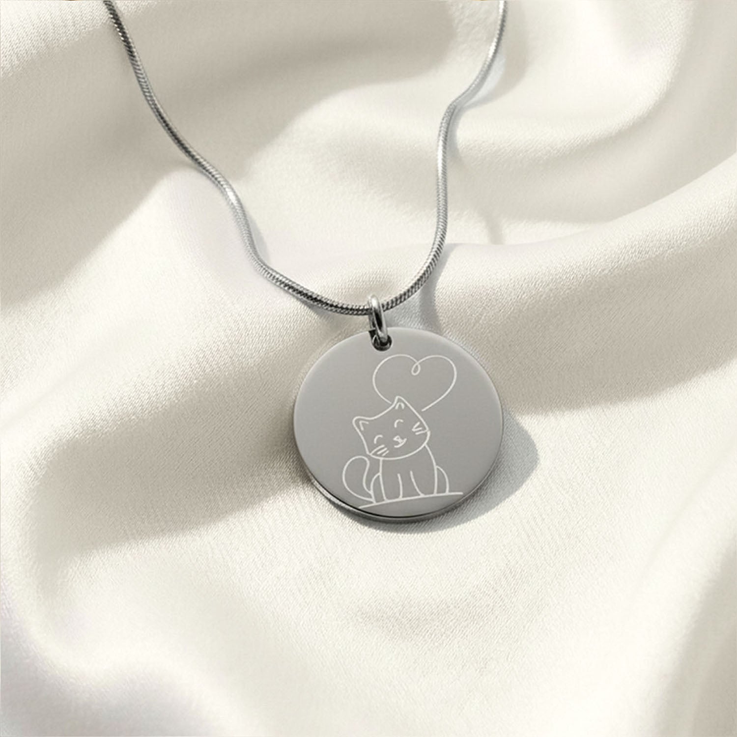 Cute Cat Circle Necklace