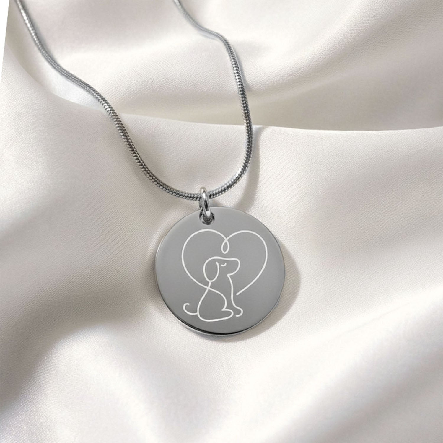Cute Dog Circle Necklace