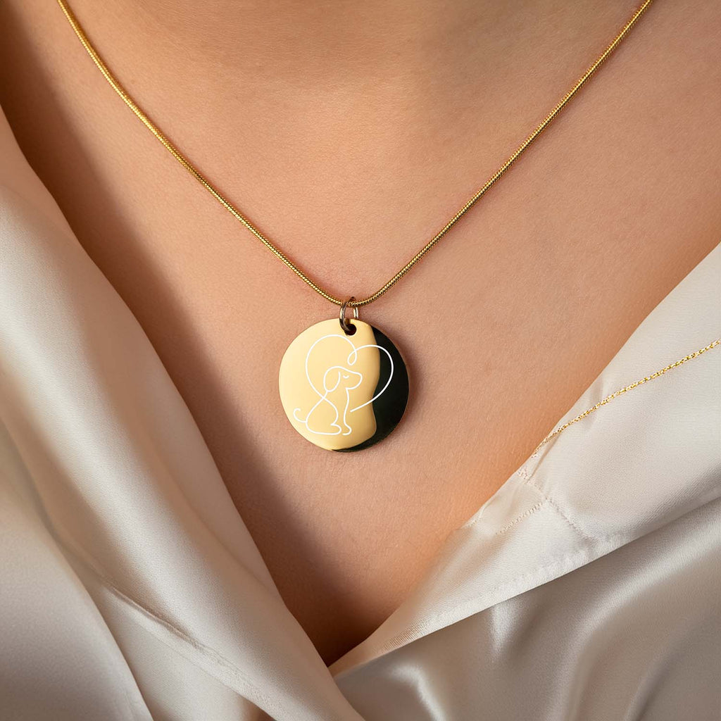 Cute Dog Circle Necklace