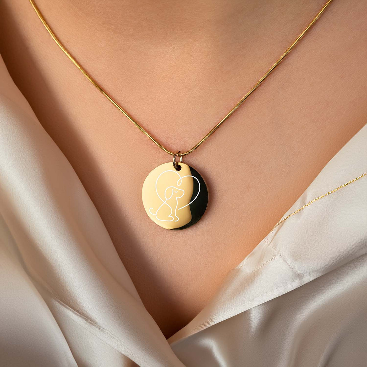 Cute Dog Circle Necklace