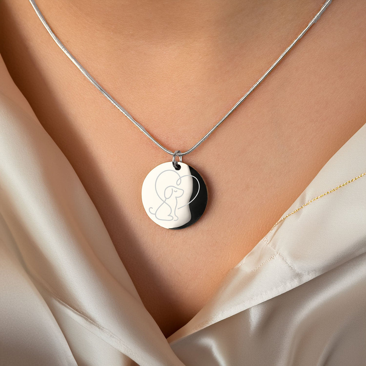Cute Dog Circle Necklace