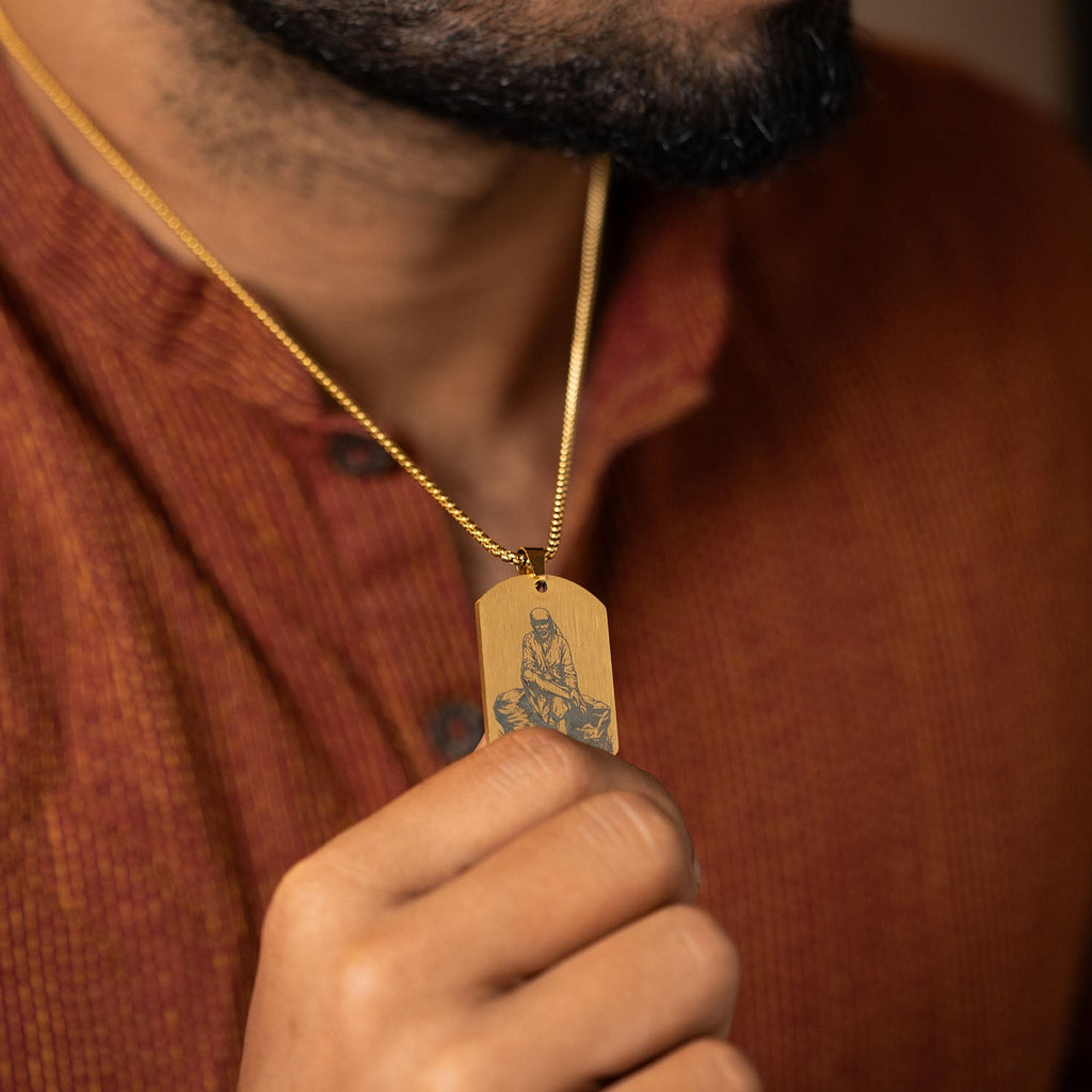 Divine Sai Baba Godform Tag Necklace