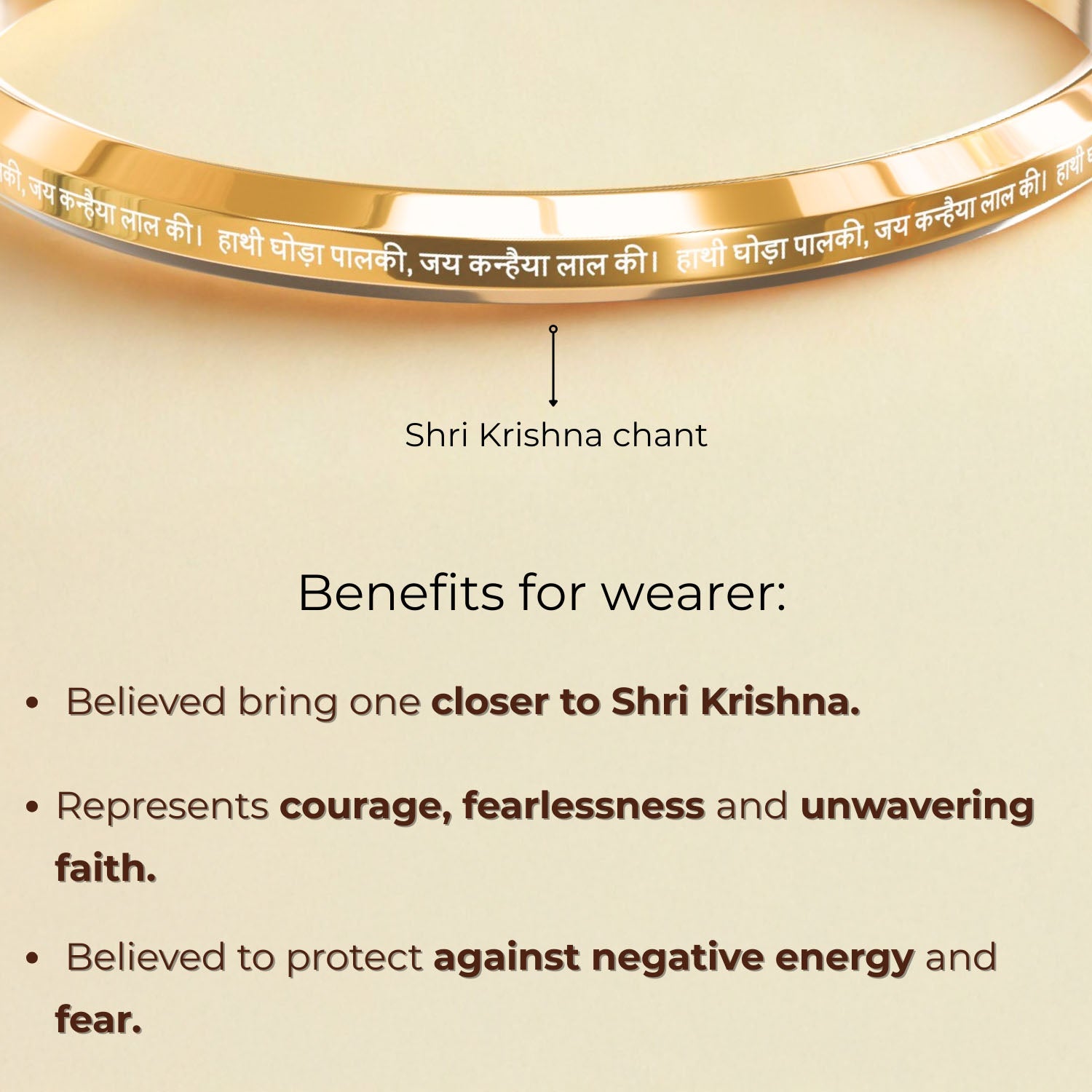 Hathi Ghoda Palki Krishna MicroCarved Round Kada