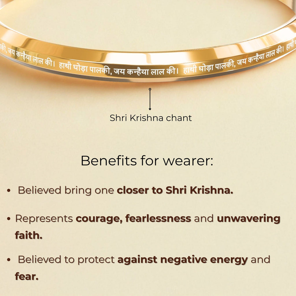 Hathi Ghoda Palki Krishna MicroCarved Round Kada