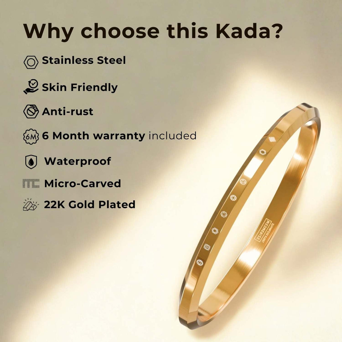 9 Chakra MicroCarved Round Kada