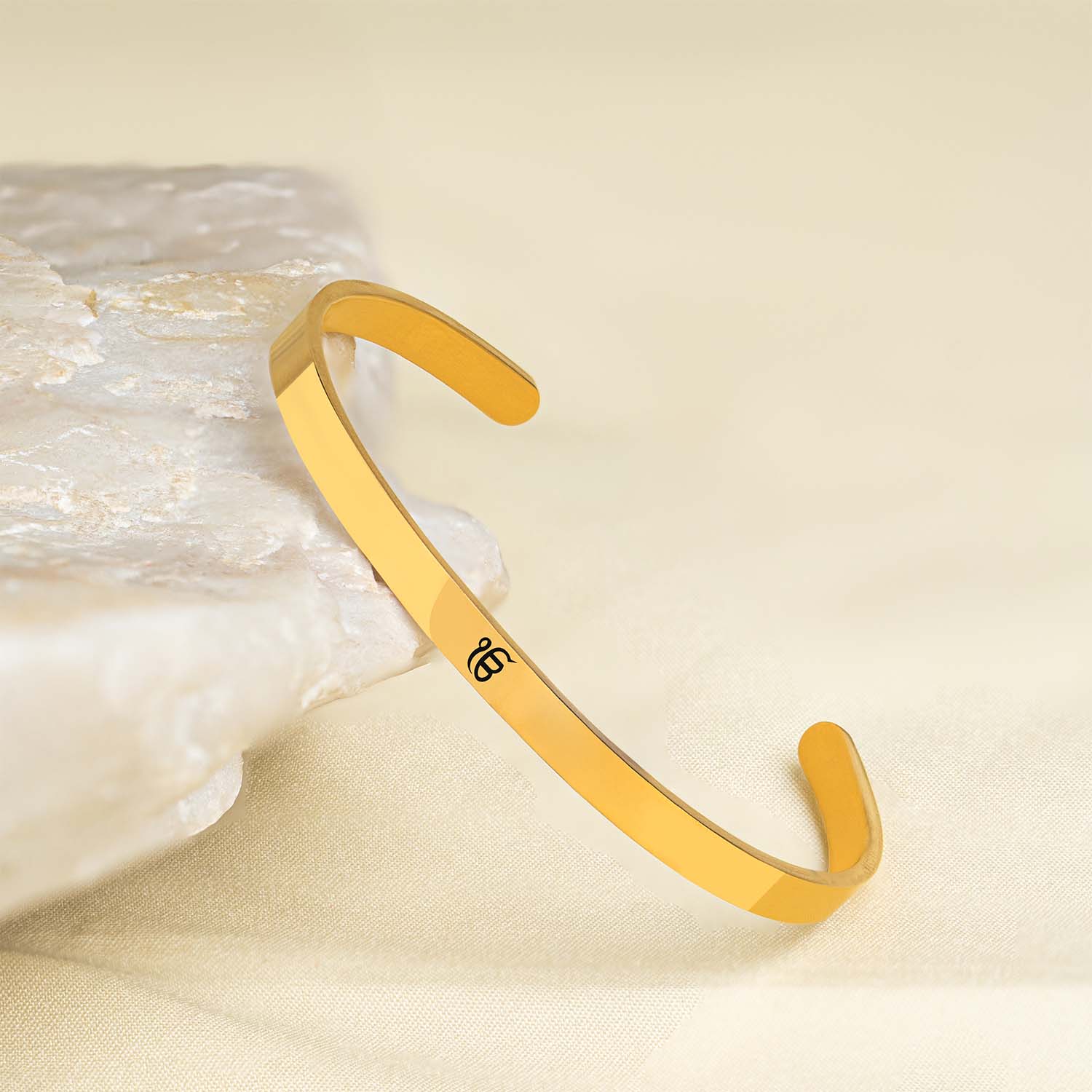 Ik Onkar Gloss Cuff Adjustable Bracelet