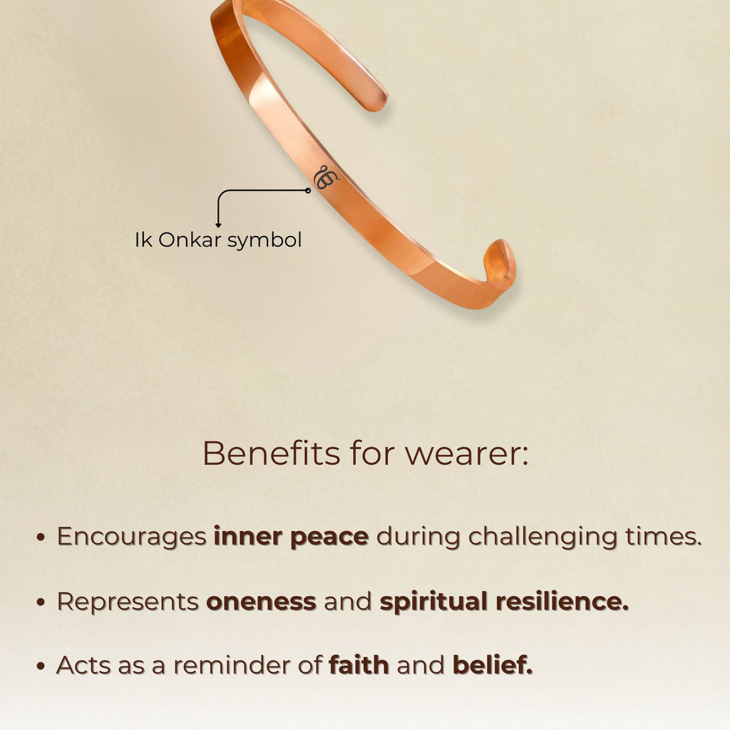 Ik Onkar Gloss Cuff Adjustable Bracelet