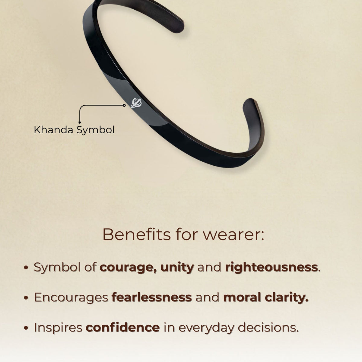 Khanda Gloss Cuff Adjustable Bracelet