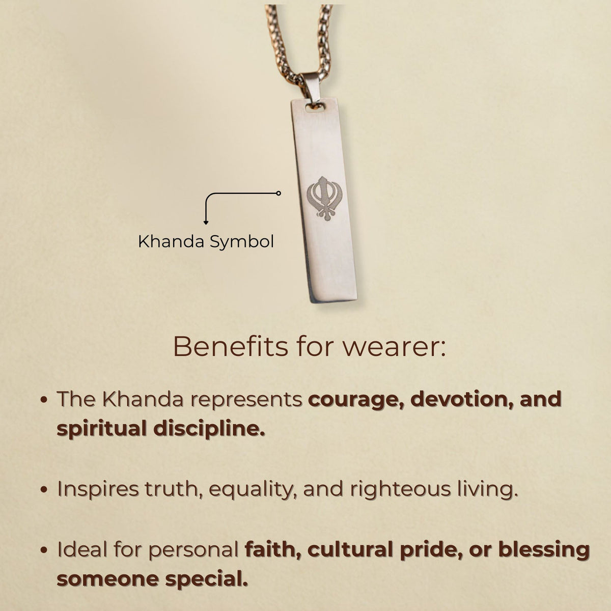 Khanda Spiritual Mini Tag Necklace
