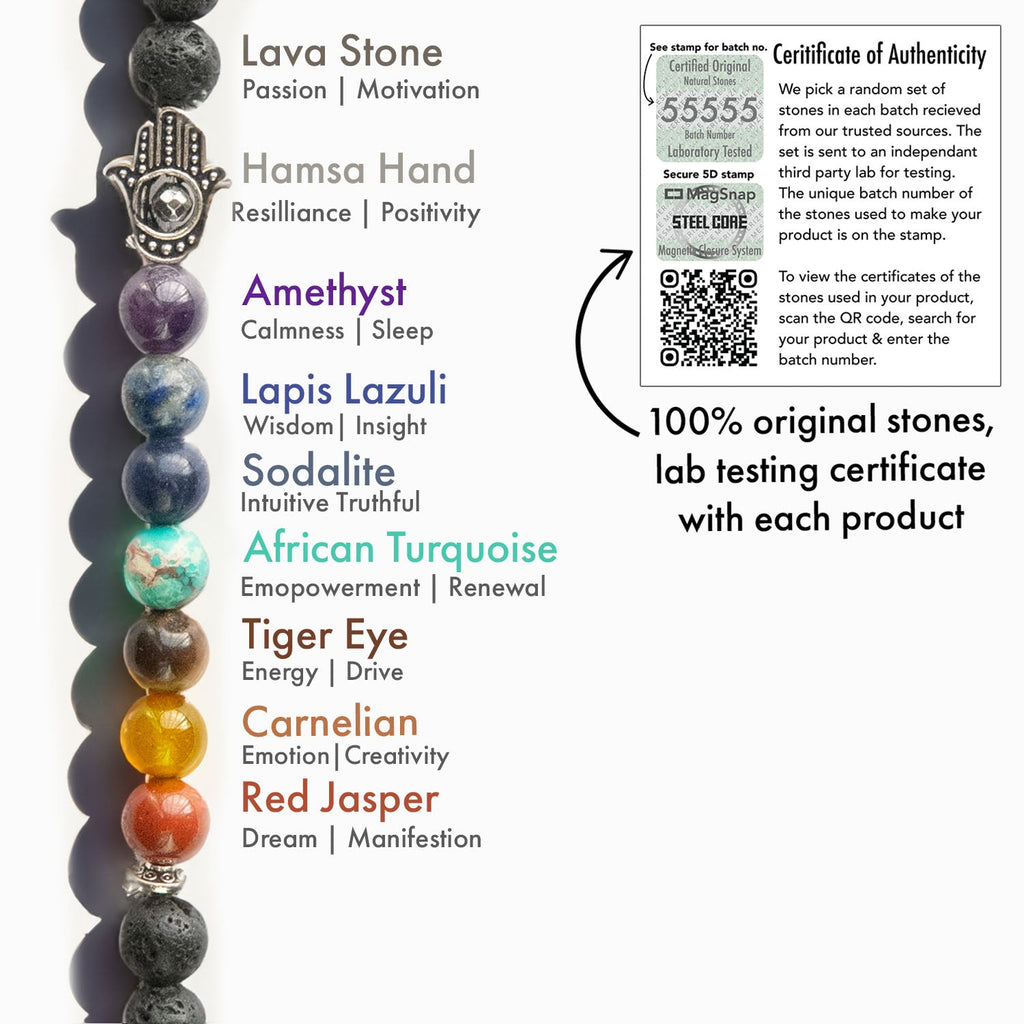 7 Chakra Natural Stone Couple Bracelet