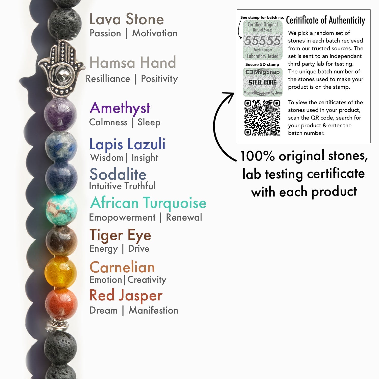 7 Chakra Natural Stone Couple Bracelet