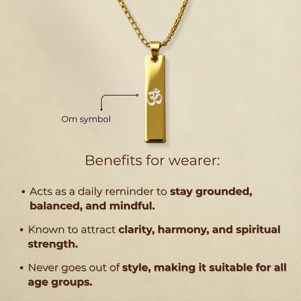 Om Mini Tag Necklace