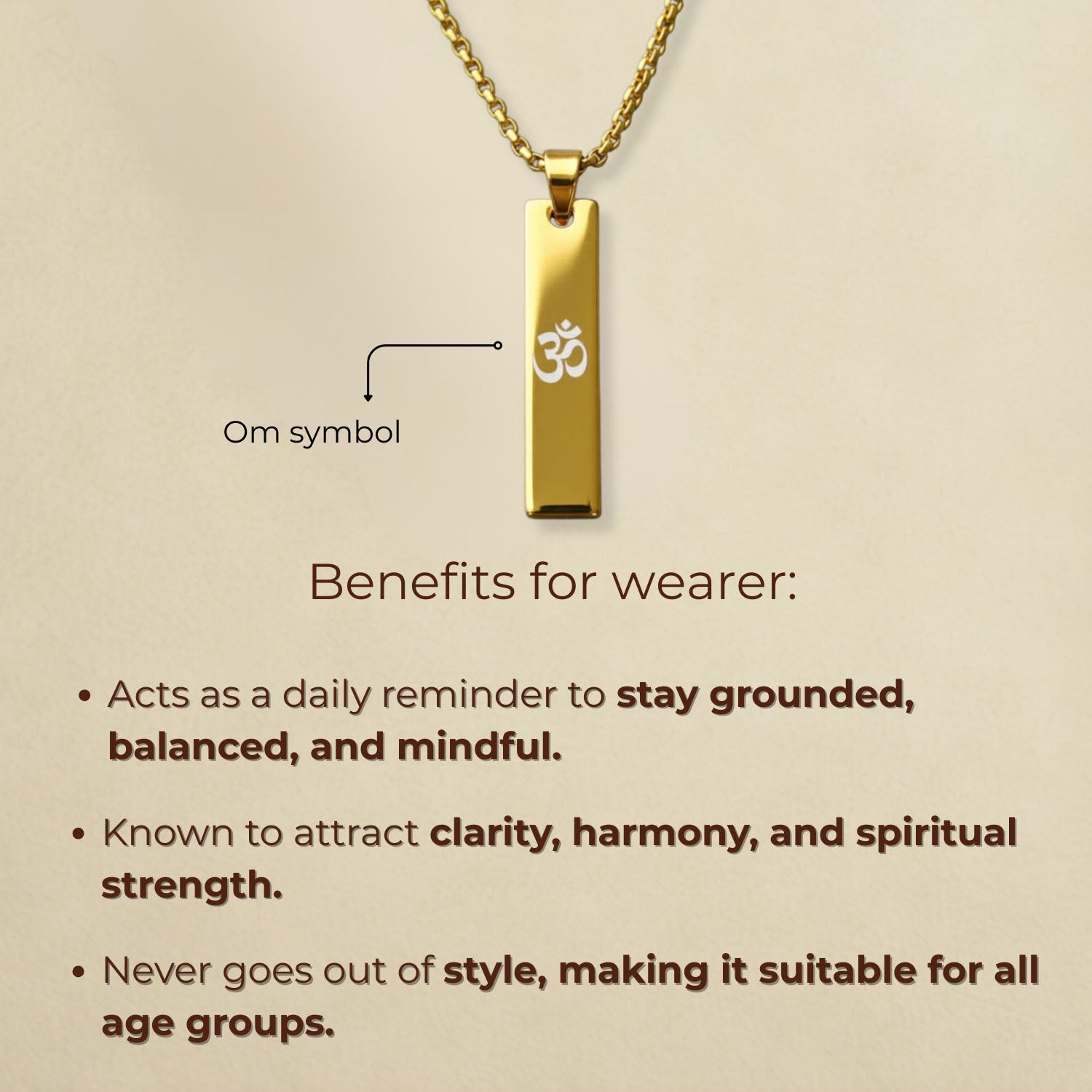 Om Mini Tag Necklace