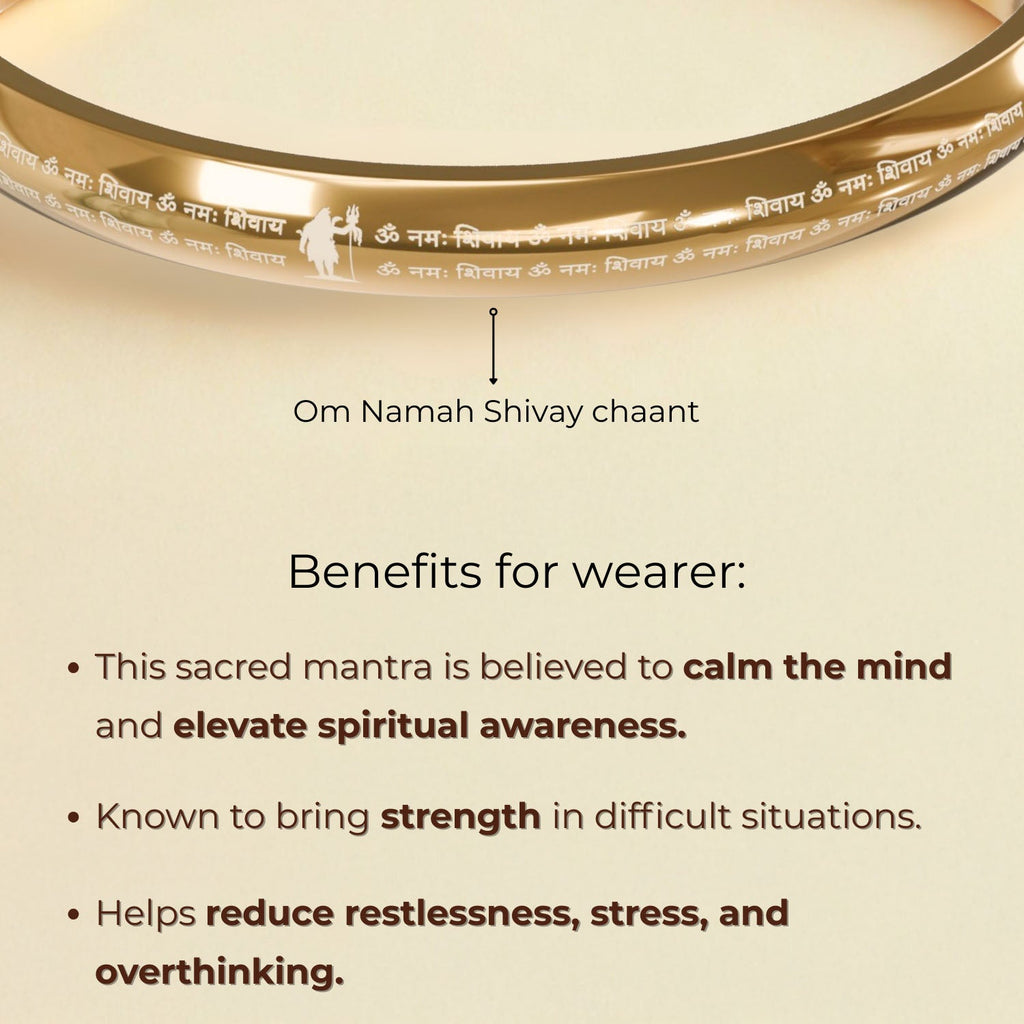 Om Namah Shivay MicroCarved Round Curved Kada