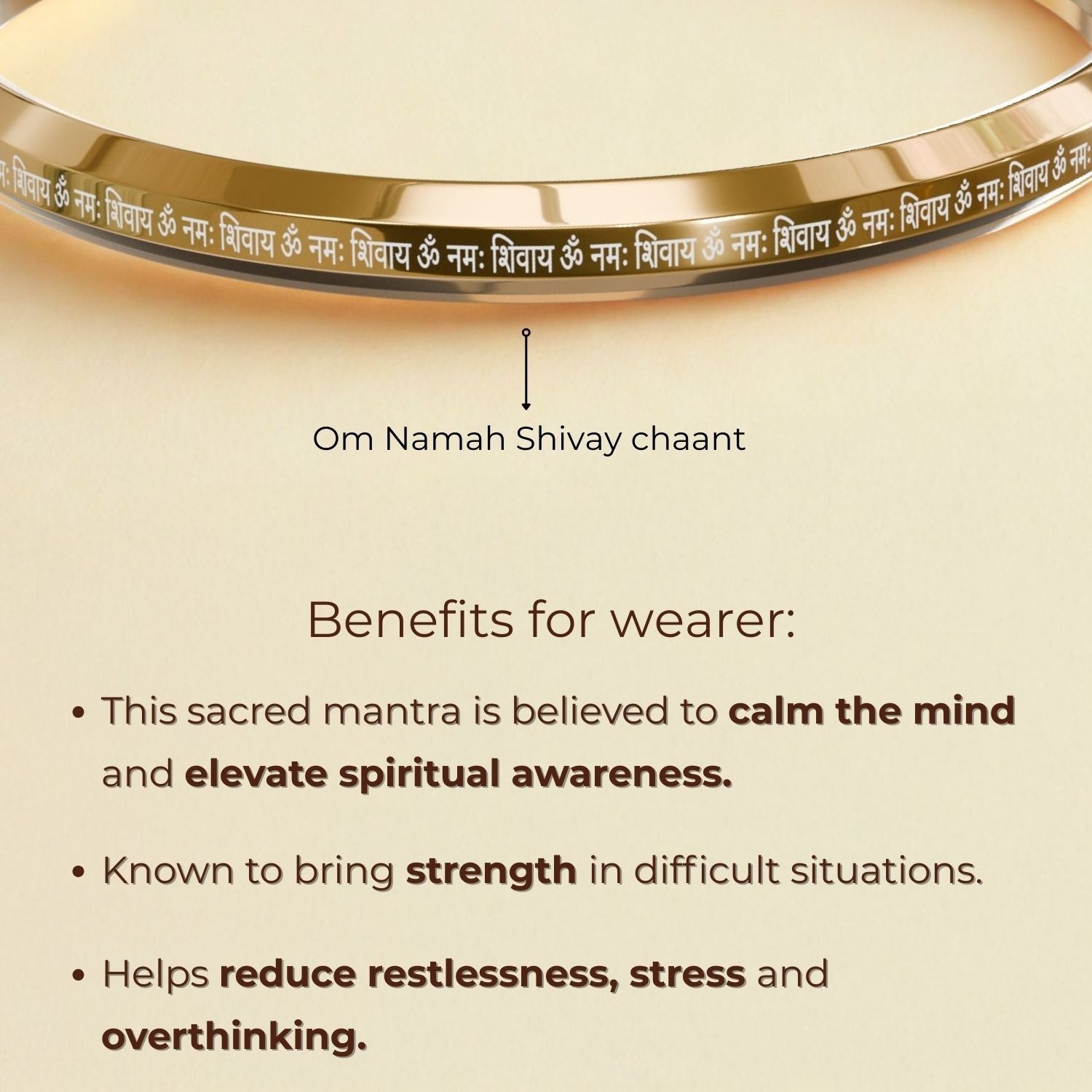 Om Namah Shivay MicroCarved Round Kada