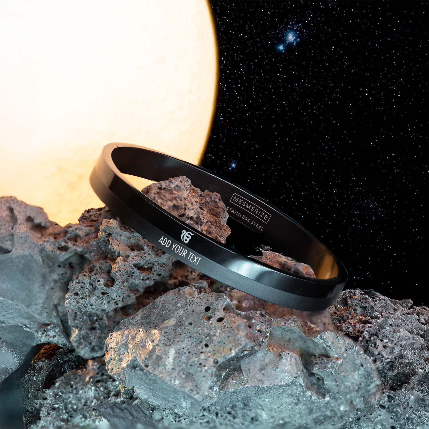 Ik Onkar Dual Finish Oval Kada Bracelet