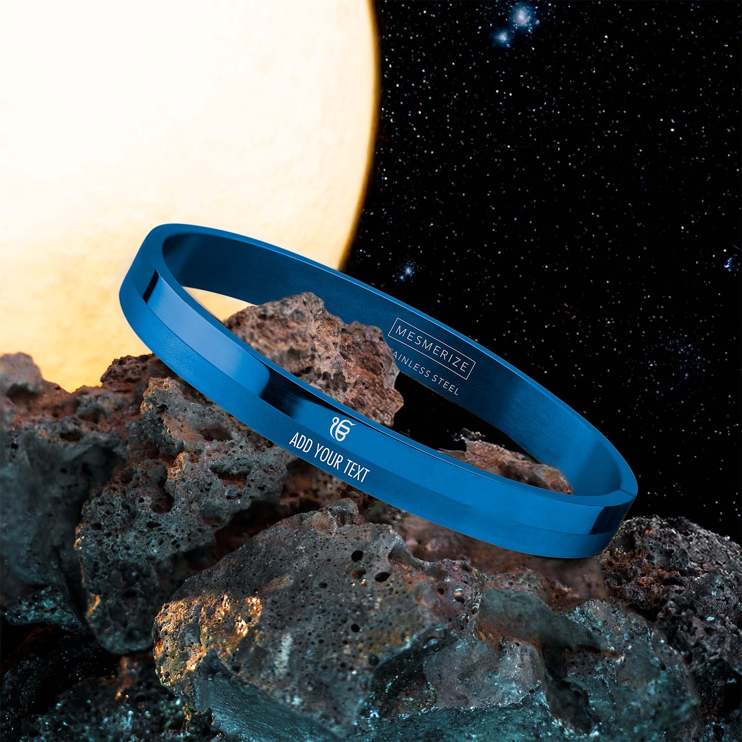 Ik Onkar Dual Finish Oval Kada Bracelet