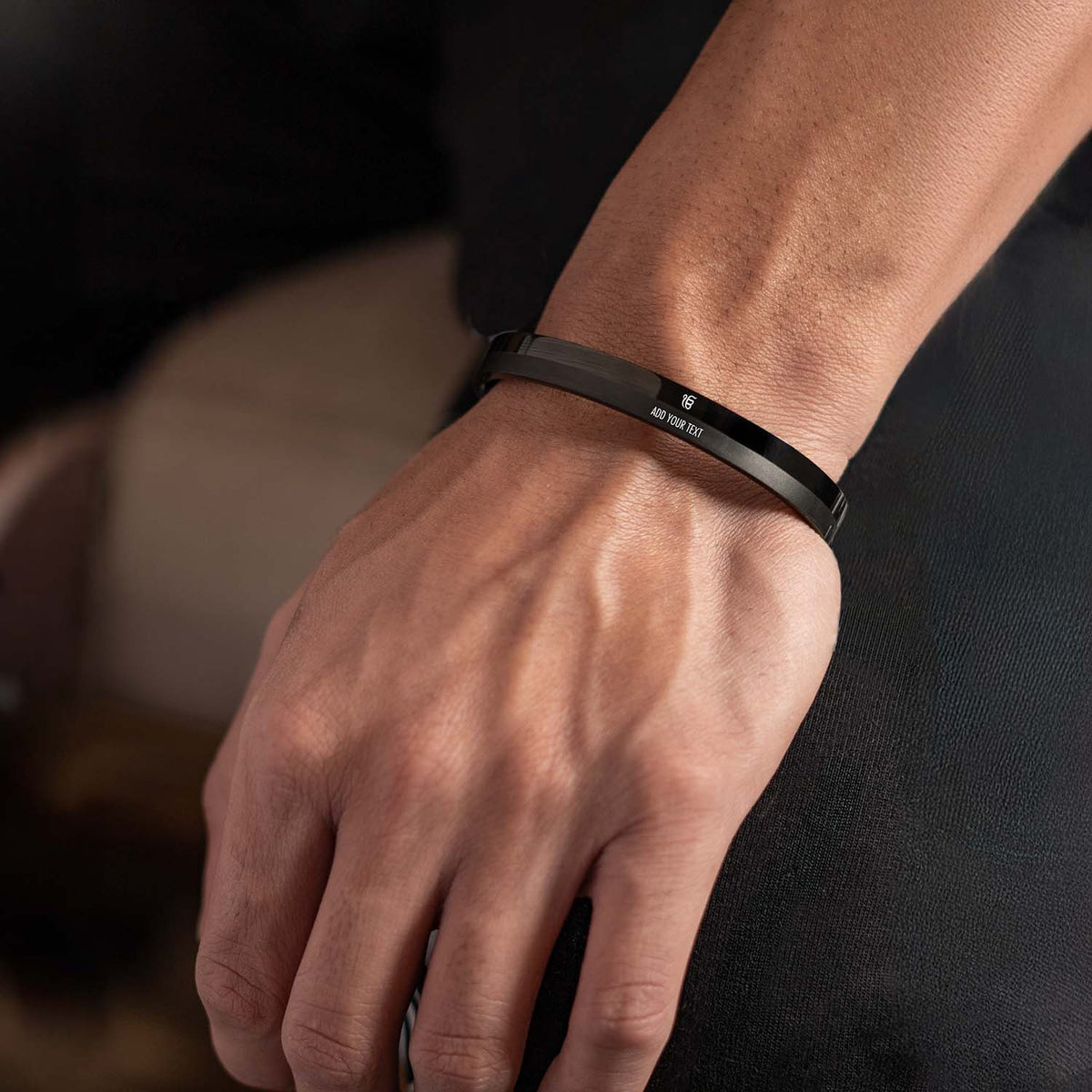 Ik Onkar Dual Finish Oval Kada Bracelet