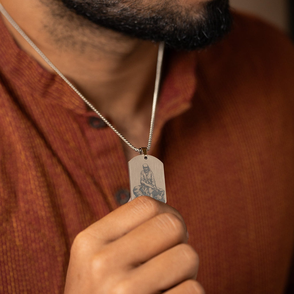 Divine Sai Baba Godform Tag Necklace