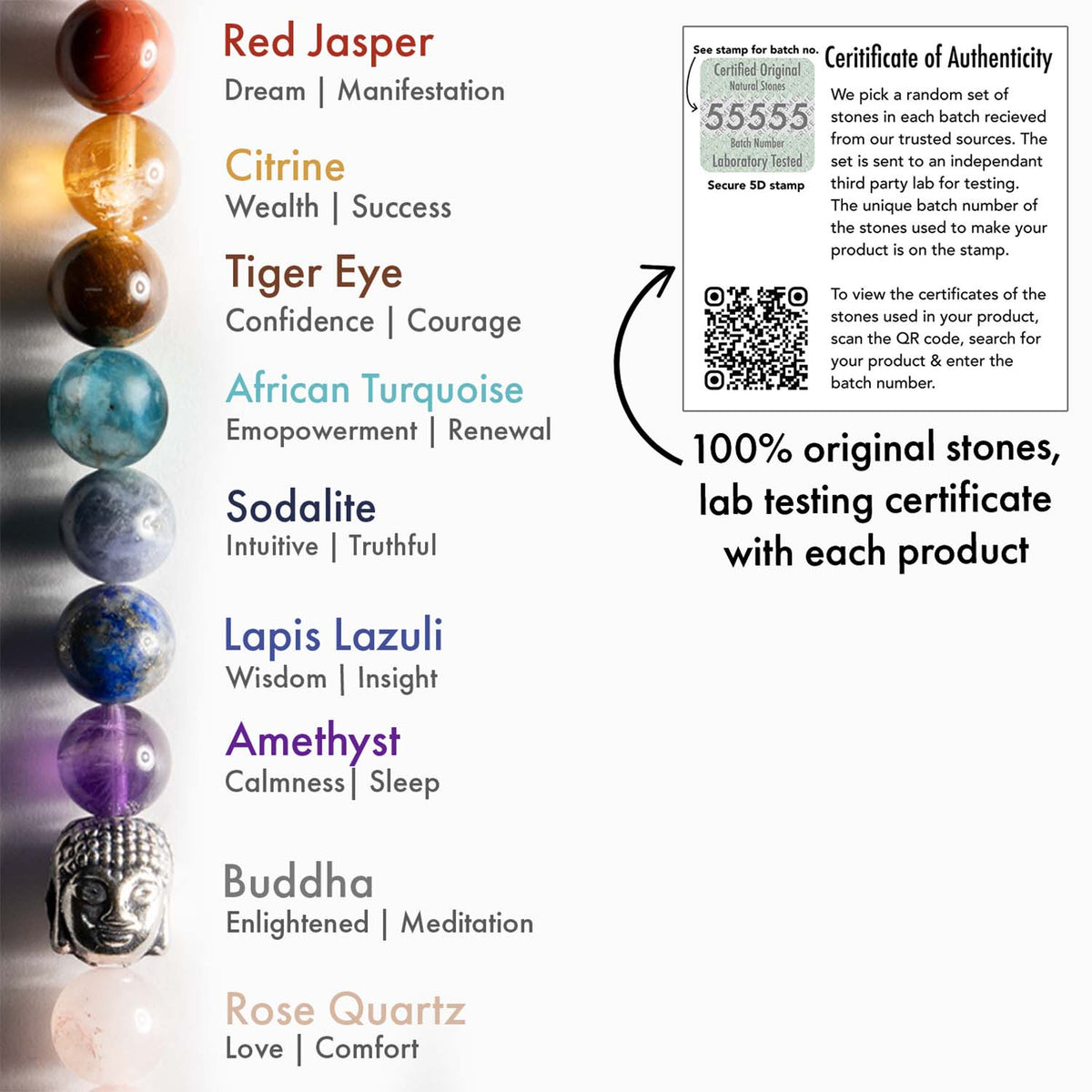 7 Chakra Natural Stone Couple Bracelet