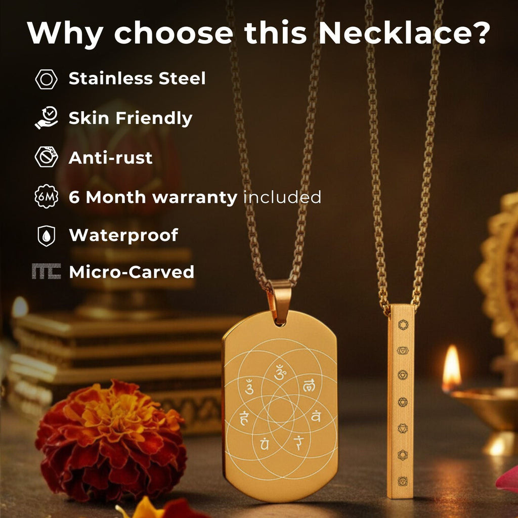 108 Om Namah Shivay MicroCarved Tag Necklace