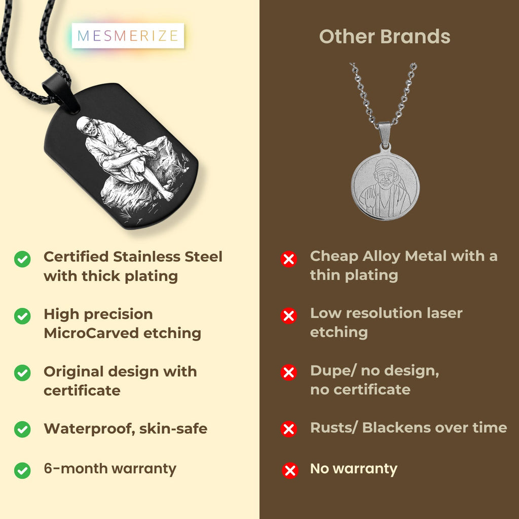 Divine Sai Baba Godform Tag Necklace