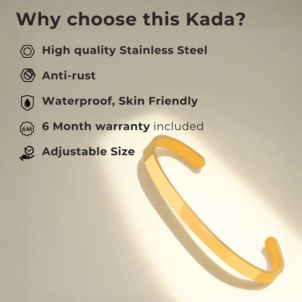 Khanda Gloss Cuff Adjustable Bracelet