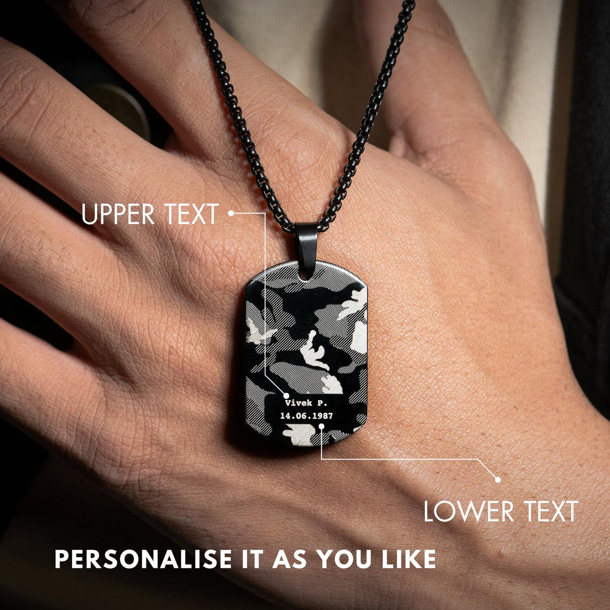 Classic Camo  Dog Tag Necklace