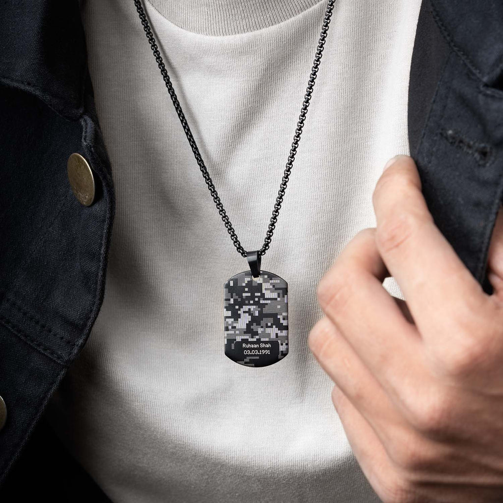 Cyber Camo Dog Tag Necklace