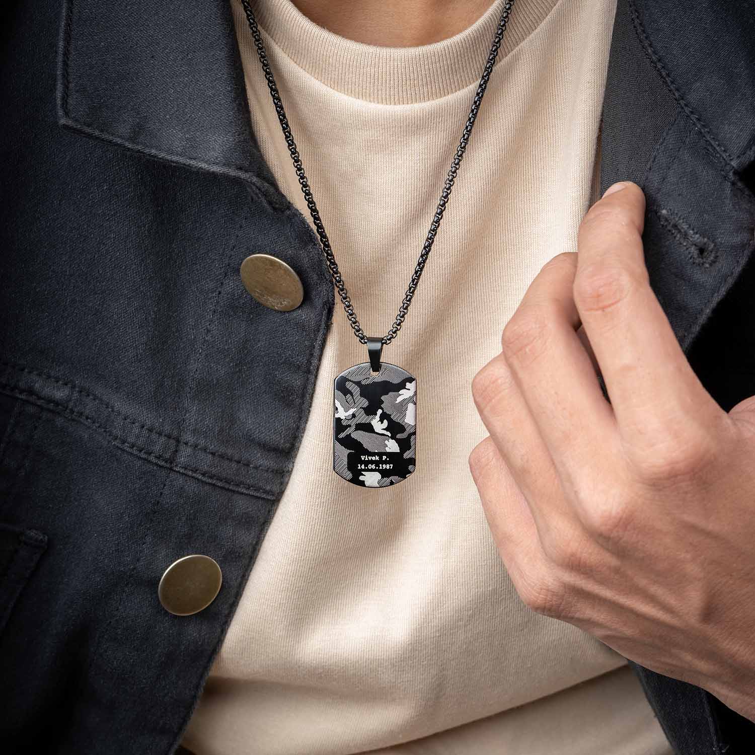Classic Camo  Dog Tag Necklace