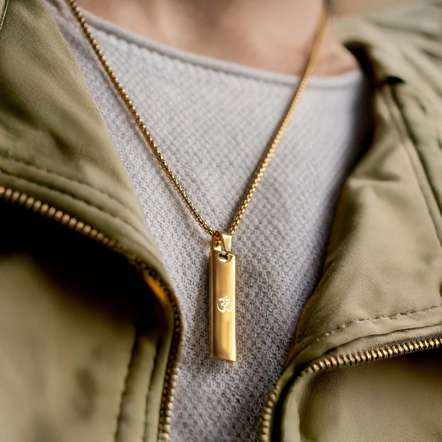 Om Mini Tag Necklace
